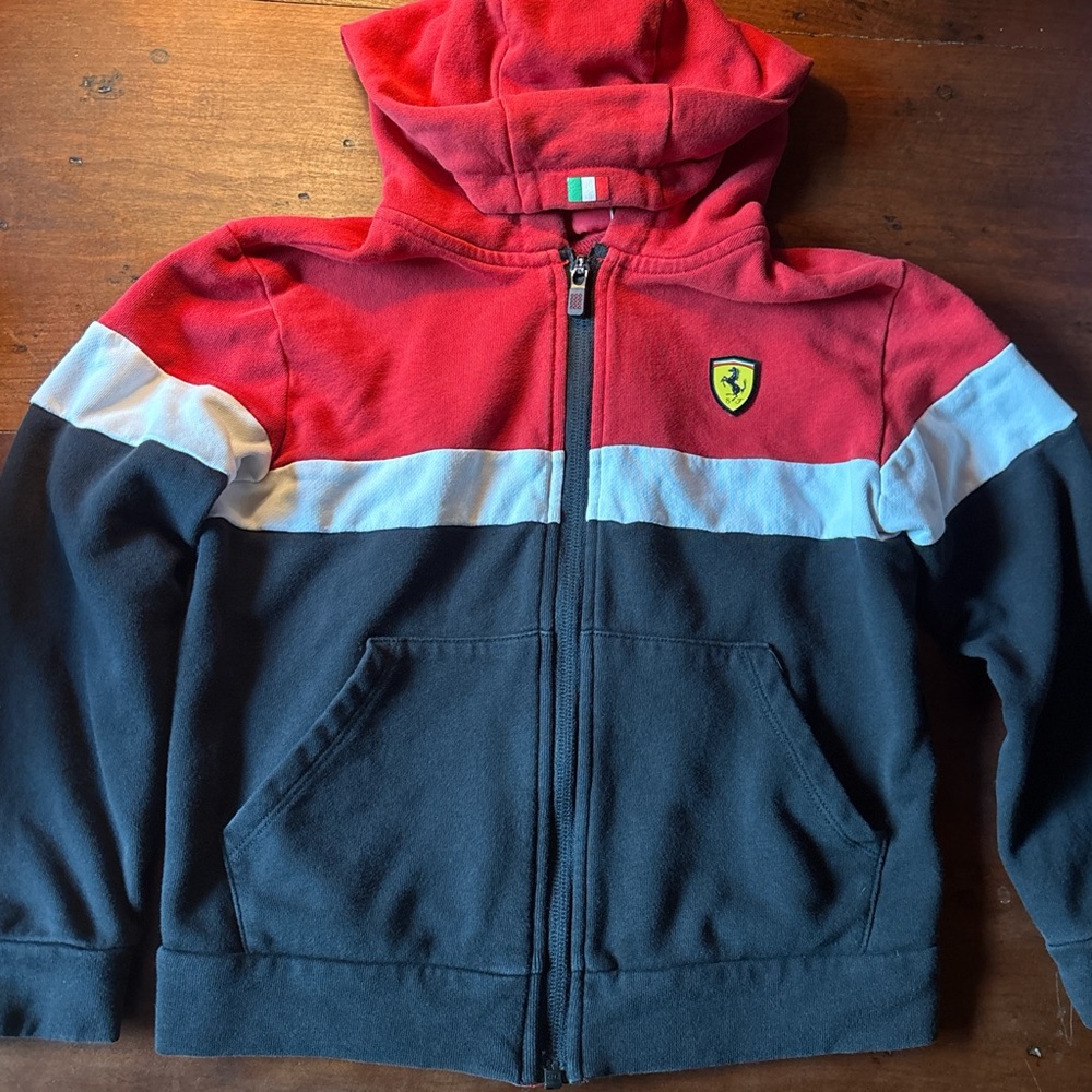 Ferrari Red and Black Sweatshirt with Iconic Logo